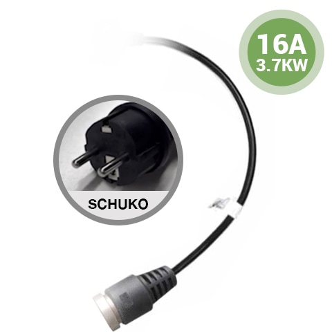 Photo of a Type F Schuko adapter for a 2 pin Euro Schuko socket